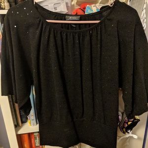 Black Sequin Dolman size Small B-Wear